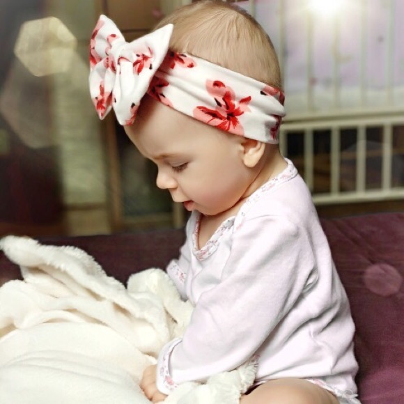 Spring floral head wrap band, Boutique🎀Floppy bow🎀 - Picture 6 of 7
